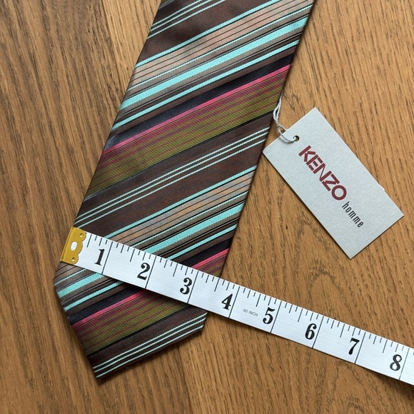 Kenzo Homme Men's Striped Silk Tie Made In Italy - NWT  - Multicolour - Picture 9 of 9